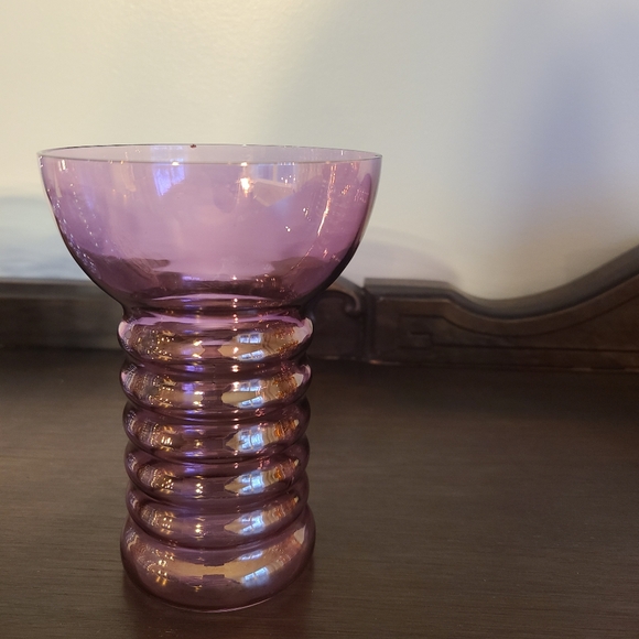 Dunbar Aramis 1930s Ringed 5" Tumbler Iridescent Glasses 11 oz - Picture 4 of 9